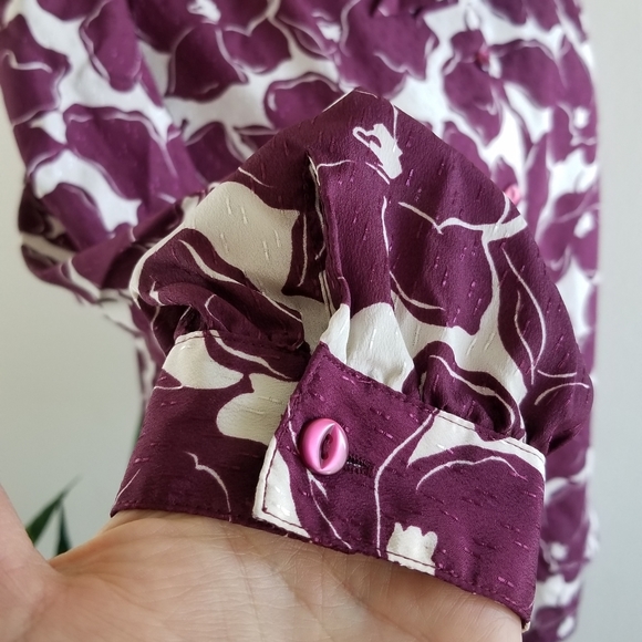 VTG 80s Pykettes Floral Secretary Blouse - Picture 3 of 8